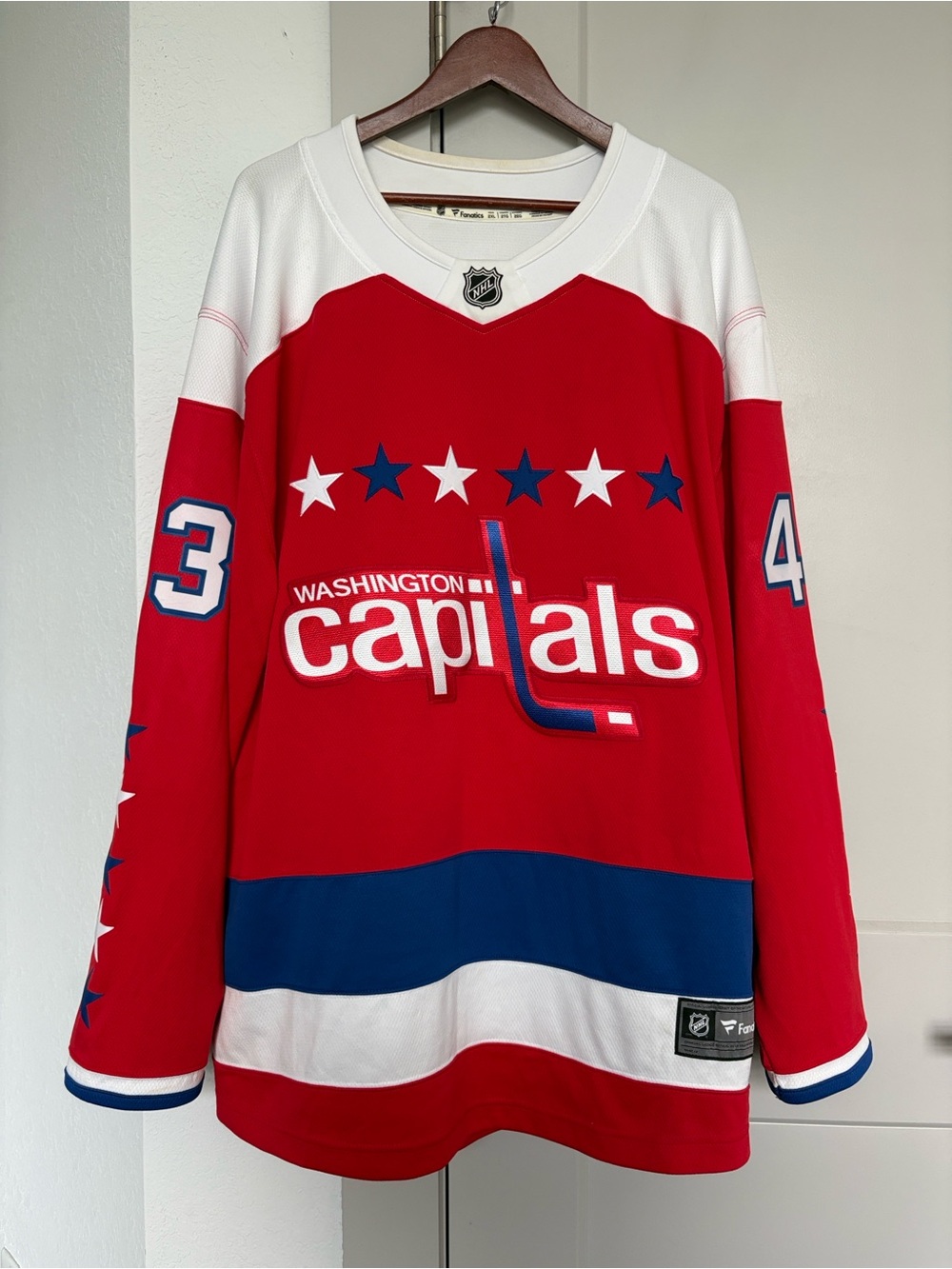 FANATICS NHL WASHINGTON CAPITALS #43 WILSON RED HOCKEY JERSEY MENS 2XL